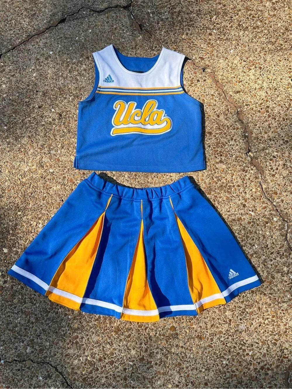 Official Adidas UCLA Bruins Cheerleader Skirt Set costume Large 14 Women’s xs S